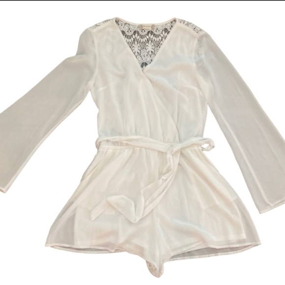 ALTAR'D State Lace Back Tie Waist Romper - Picture 4 of 9